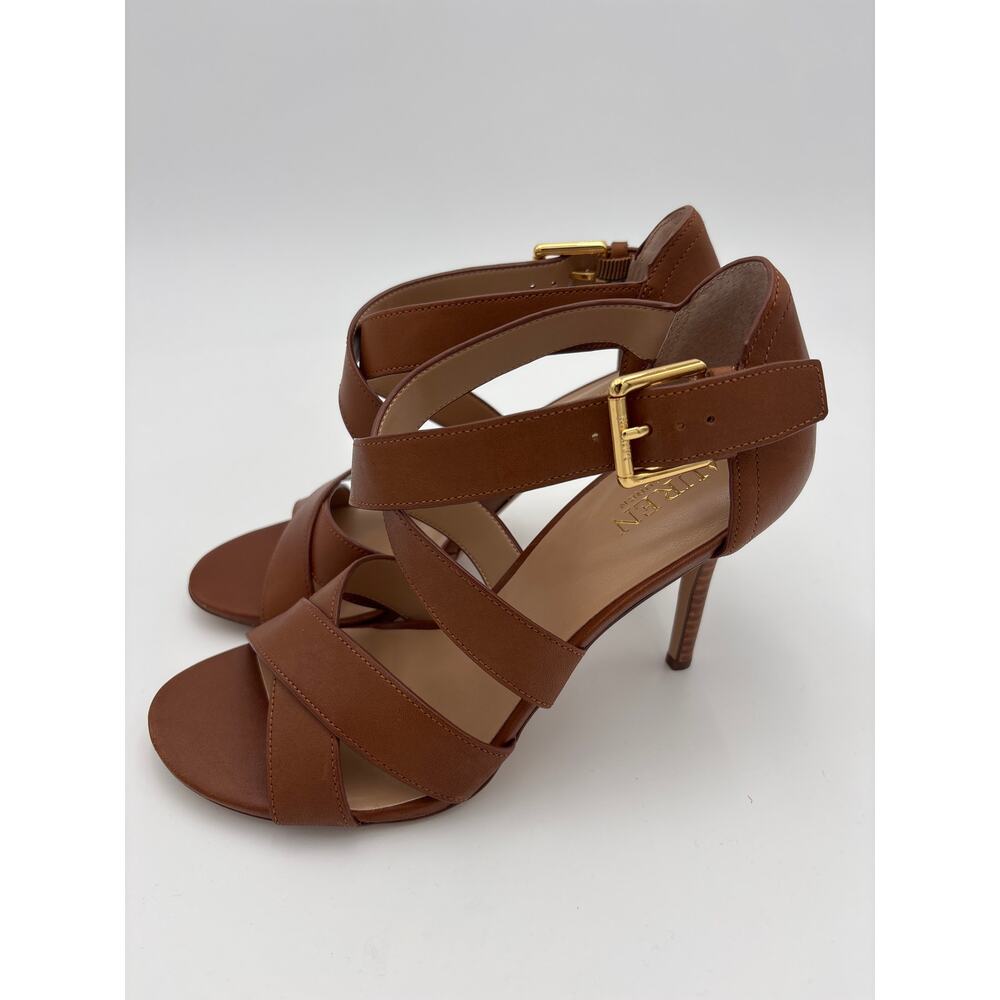 Lauren Ralph Lauren Gisella Burnished Leather Sandal Size 8.5 NEW - Picture 2 of 7